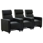 Toohey Upholstered Tufted Recliner Living Room Set Black