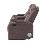 Power Reclining Loveseat with Bluetooth Speaker and Power Headrest - Black, Dark Brown, Dark Gray