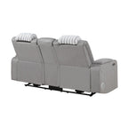 Power Reclining Loveseat with Bluetooth Speaker and Power Headrest - Black, Dark Brown, Dark Gray