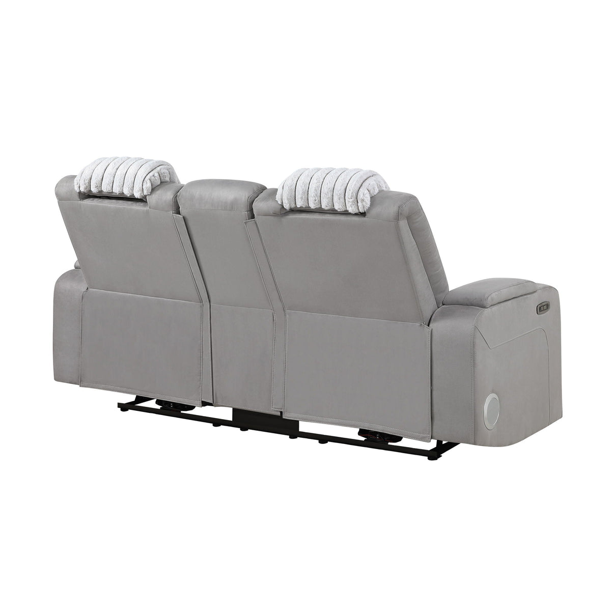 Power Reclining Loveseat with Bluetooth Speaker and Power Headrest - Black, Dark Brown, Dark Gray