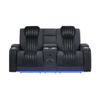 Power Reclining Loveseat with Bluetooth Speaker and Power Headrest - Black, Dark Brown, Dark Gray