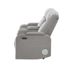 Power Reclining Loveseat with Bluetooth Speaker and Power Headrest - Black, Dark Brown, Dark Gray