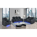 Power Reclining Loveseat with Bluetooth Speaker and Power Headrest - Black, Dark Brown, Dark Gray