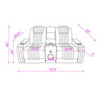 Power Reclining Loveseat with Bluetooth Speaker and Power Headrest - Black, Dark Brown, Dark Gray