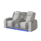 Power Reclining Loveseat with Bluetooth Speaker and Power Headrest - Black, Dark Brown, Dark Gray