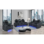 Power Reclining Loveseat with Bluetooth Speaker and Power Headrest - Black, Dark Brown, Dark Gray