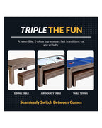Hathaway Driftwood 7-ft Air Hockey Table Combo w/ Benches