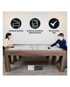 Hathaway Driftwood 7-ft Air Hockey Table Combo w/ Benches