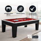 Hathaway Mirage 90-in Pool Table - Black and Silver with Dark Red Felt