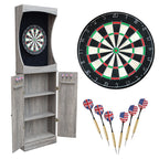 Hathaway Westwood Bristle Dartboard and 84-in Free-Standing Cabinet - Rustic Gray