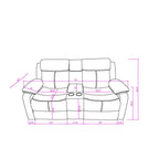 Blanche - Console Reclining Loveseat With LED Lights And Speakers