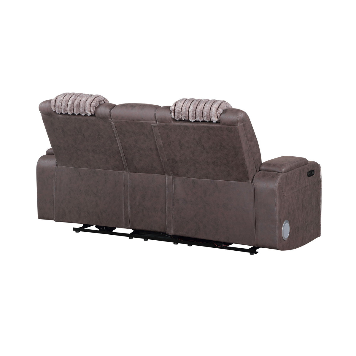 Power Reclining Loveseat with Bluetooth Speaker and Power Headrest - Black, Dark Brown, Dark Gray