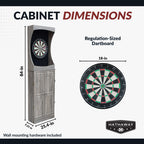 Hathaway Westwood Bristle Dartboard and 84-in Free-Standing Cabinet - Rustic Gray