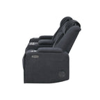 Power Reclining Loveseat with Bluetooth Speaker and Power Headrest - Black, Dark Brown, Dark Gray