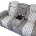 Power Reclining Loveseat with Bluetooth Speaker and Power Headrest - Black, Dark Brown, Dark Gray