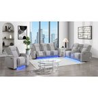 Power Reclining Loveseat with Bluetooth Speaker and Power Headrest - Black, Dark Brown, Dark Gray
