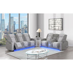 Power Reclining Loveseat with Bluetooth Speaker and Power Headrest - Black, Dark Brown, Dark Gray