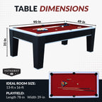 Hathaway Mirage 90-in Pool Table - Black and Silver with Dark Red Felt