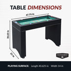 Hathaway Monte Carlo 48-in Roulette Table 4-in-1 Casino Multi-Game Set - Black