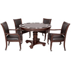 Hathaway Bridgeport 48-in Poker Table and Dining Top with 4 Arm Chairs - Walnut Finish