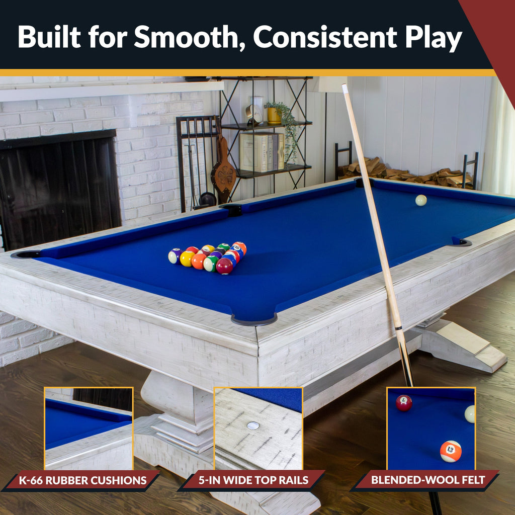 Hathaway Montecito 8-ft Pool Table- Driftwood Finish with Blue Felt