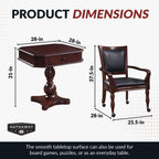 Hathaway Fortress 28-in Chess 3-in-1 Pedestal Game Table Set with Chairs