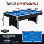 Hathaway Maverick II 7-ft Pool Table with Table Tennis Top - Black with Blue Felt